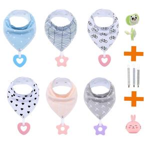 OEM Teething Bibs Baby Bibs Bandana Drool Bib With Teether Toys For Boy and Girl