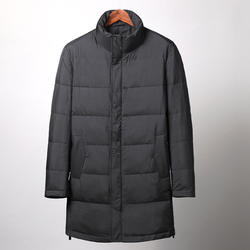 Longo estilo dos homens jaqueta de preenchimento para baixo