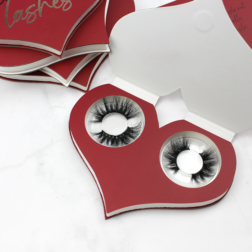 Сердца коробки Пользовательский логотип норковые ресницы поставщик 3d Магнитные ресницы с пинцетом и подводкой для глаз