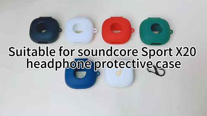 Funda De Silicona Para Soundcore Sport X20, Funda Protectora Para Caja De Carga De Auriculares Inalámbricos, Funda De Piel Suave Para Auriculares, Accesorios Protectores De Auriculares Con Mosquetón