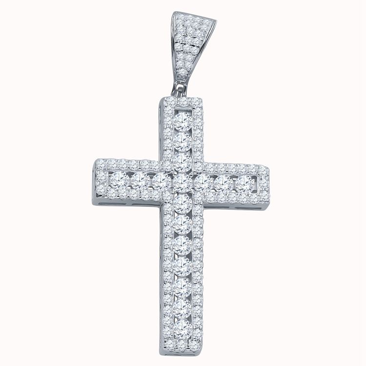 2023 Shenzhen Dropshipping Vvs Moissanite Pendant Moissanite Pendant Silver Cross Hip Hop Pendant