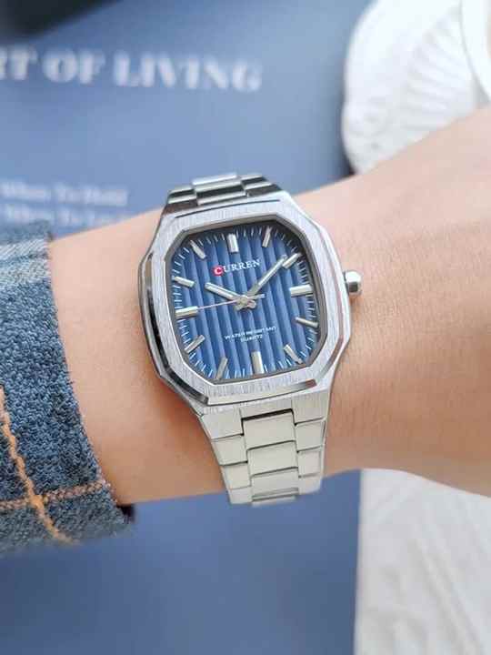 CURREN 8358 Orologio da Polso da Uomo in Acciaio Inossidabile con Cronografo e Data Automatica, Stile Moda, Movimento al Quarzo, Relogio Masculino