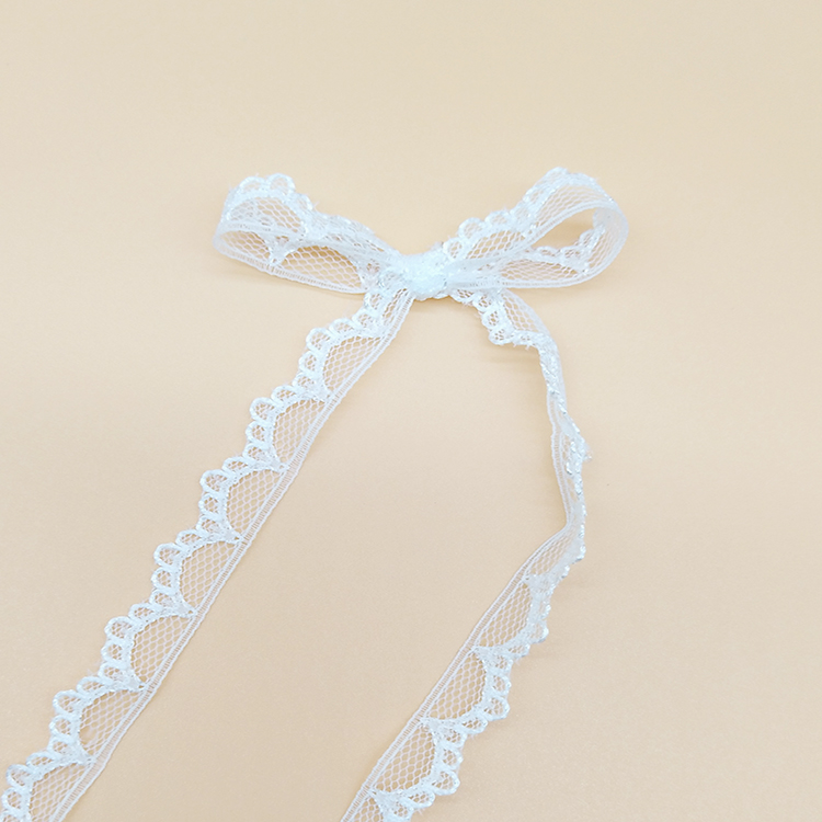 45mm Black Embroidered Tulle Scallop Edge Flower Lace Ribbon Trim Metre