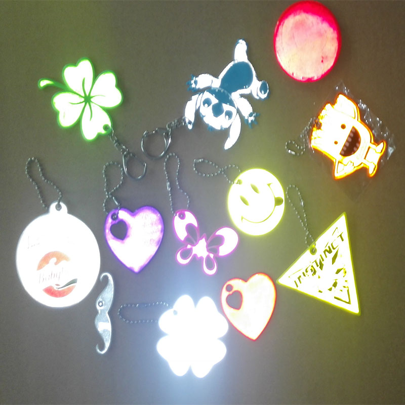 dongguan manufacturer factory custom animal shape reflective soft pvc keychains acrylic pendant safety reflector for decoration