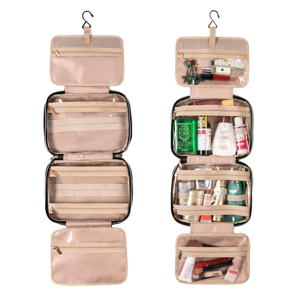 Pieghevole portatile trapuntatura da viaggio da uomo Roll Up Beauty Case Kit trucco cosmetico
