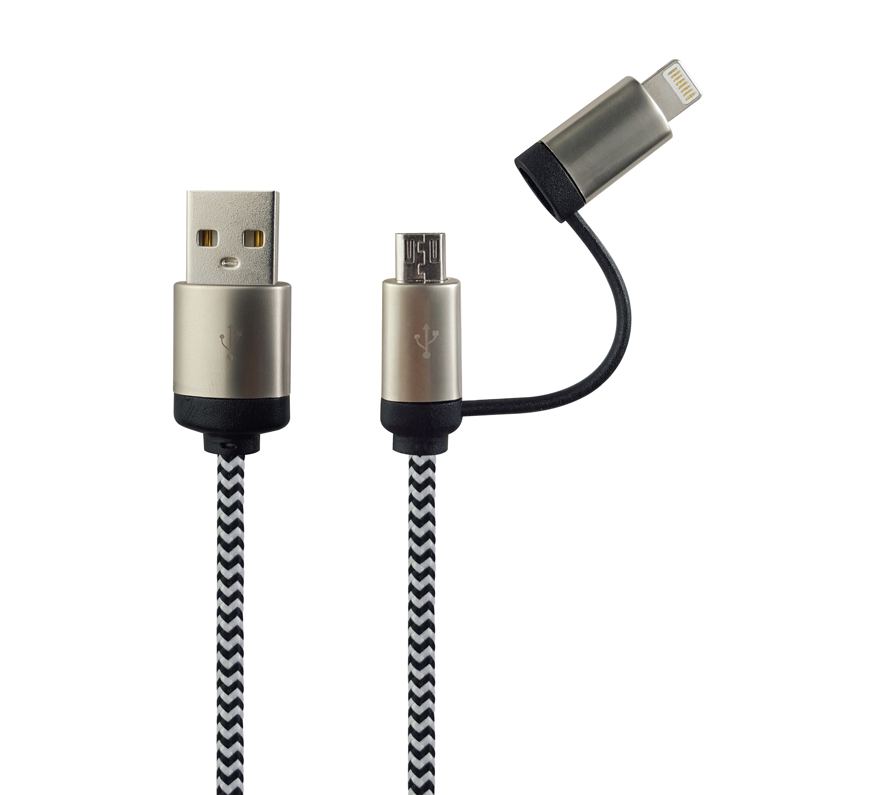 Быстрая доставка 2 в 1 usb-кабель для зарядки для usb iphone + micro Дата-кабель в наличии