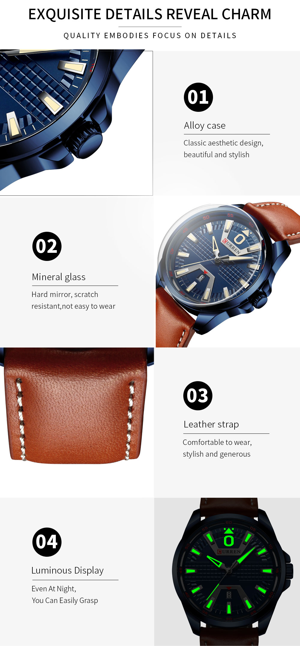 Nouvelle marque de mode CURREN montre à Quartz hommes bracelet en cuir hommes affaires montre-bracelet Auto Date mâle horloge Relogio Masculino