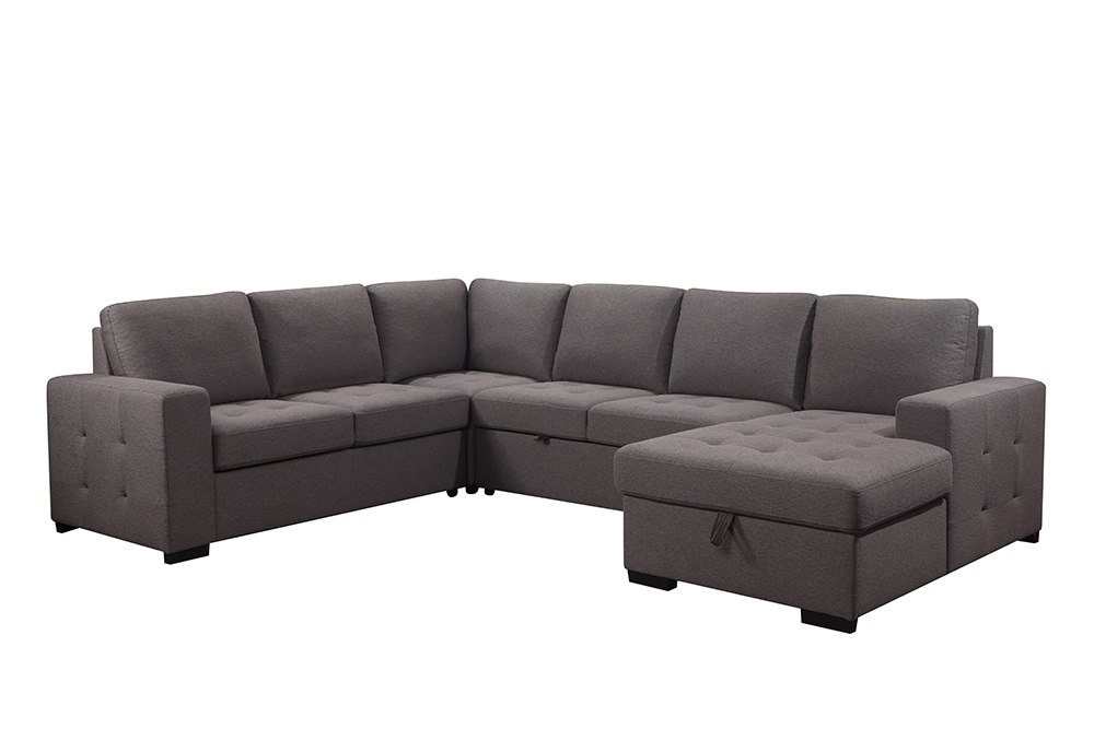 Living room sectional  sofa couch U shaped sleeper sofa bed with storage