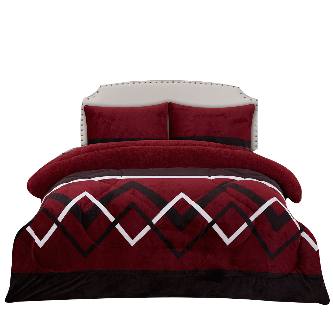 100% полиэфирная фланелевая и шерпа 3 шт. набор одеял Borrego