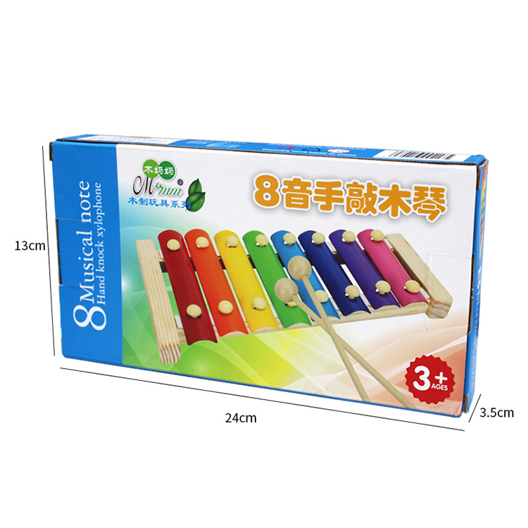 Amazon Best Selling Mini Wooden Rainbow Xylophone Toys Hot Selling Kids Hand Knocking Musical Instrument Educational Toys