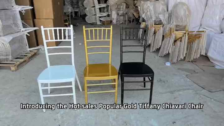 Cheap Price Durable White Gold Banquet Wedding Chiavari Chairs