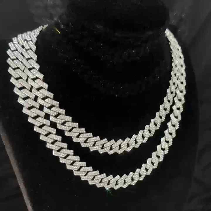 Swag Solid 11mm Miami Cuban Link Necklace for Men - Iced Out 3A+
