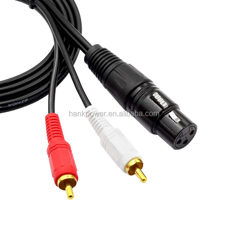2 in 1 Xlrケーブルオス-RCA同軸ケーブルスプールXlr-rca