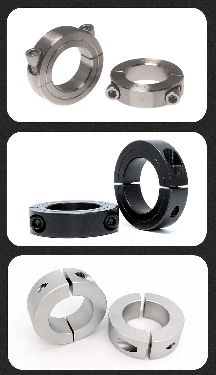 Collari Albero 8mm - 2 Pezzi, Doppio Split, Acciaio Ossido Nero, Summit Collars, CB2-8MM