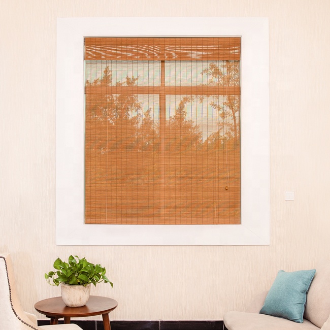 New Style Chinese Waterproof Bamboo Blinds Curtains Roll Up Woven Roman Roller Woven Roman Bamboo Blinds