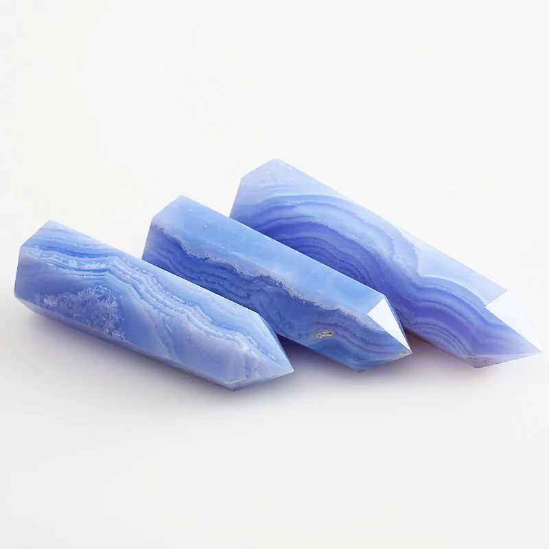 Кружево агат Кристалл башня Синий оптовая продажа натуральный агат обелиск драгоценный камень точка