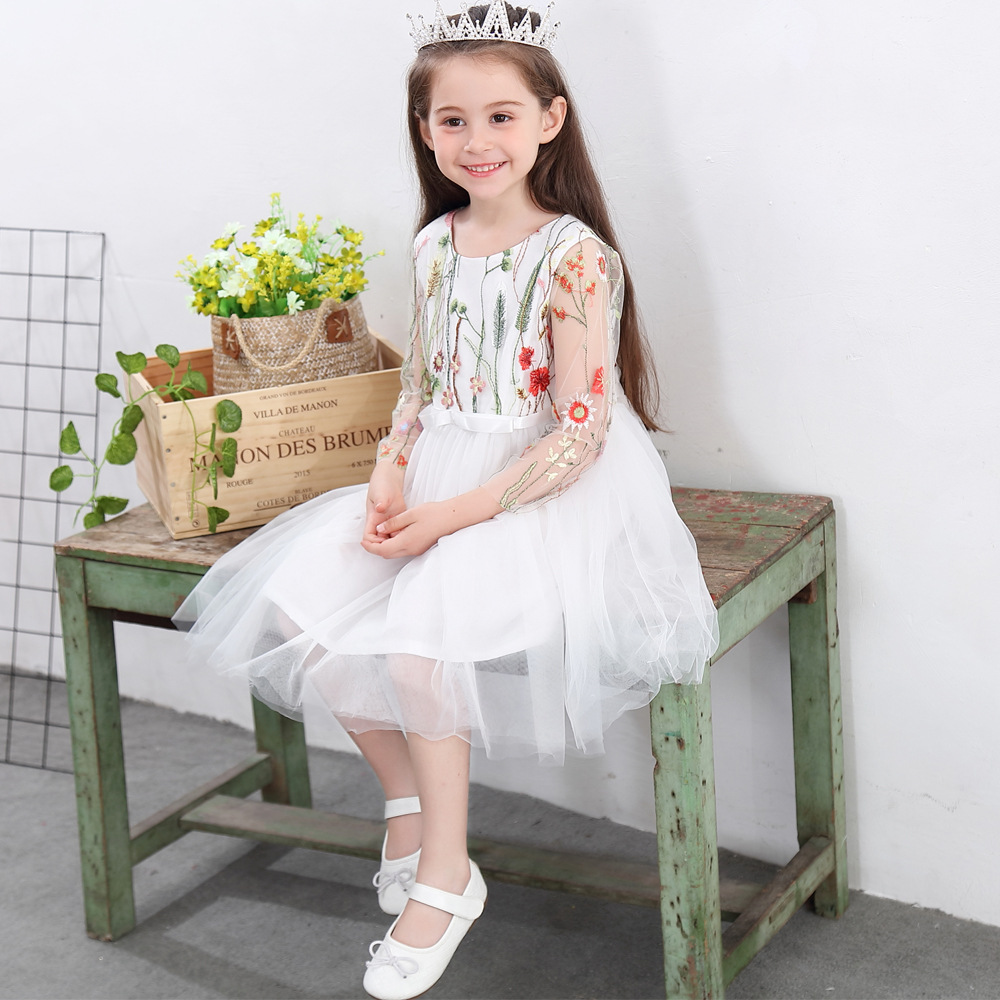 儿童服装衣服棉儿童连衣裙花童连衣裙免费送货