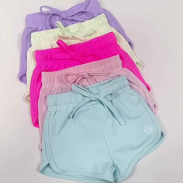 KERUI Youth Girls Yoga Fitness Athletic Shorts with Drawstring