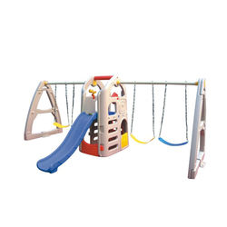 Kindergarten indoor kids plastic slide swing playground used slide for kids