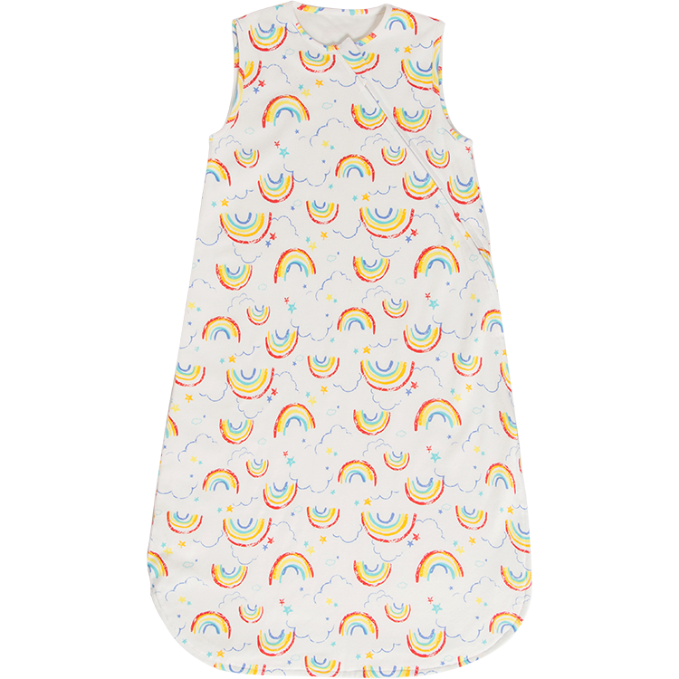 100% органический хлопок радужный узор для новорожденных бамбуковый спальный мешок для младенцев с молнией