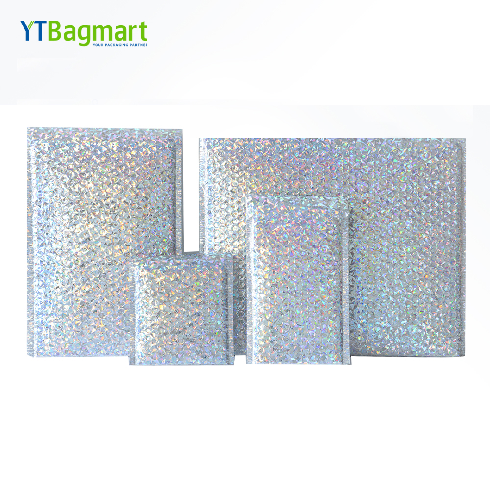 Изготовленные на заказ голографические с воздушно-пузырчатой плёнкой внутри из крафт-бумаги конверт с воздушной подушкой мягкий доставка упаковка голографическая почтовые рассылки сумки