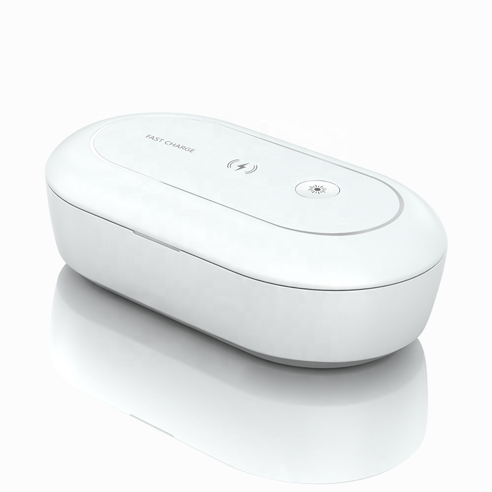 Multifunction Mini Portable 10W Fast Charge Mobile Phone Charging Sanitizer Box UV Light Sterilizer Wireless Charger