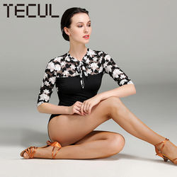 TECUL other sportswear adult's lace-up maple sport suit latin dance top ballet practice gymnastics suit