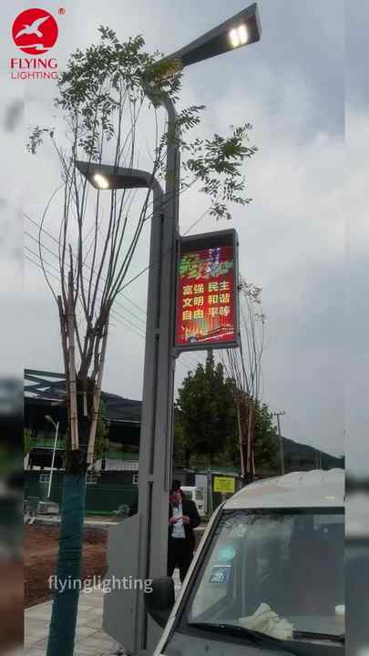 Smart Street Light Pole Integrated LED Display CCTV Aluminum ...