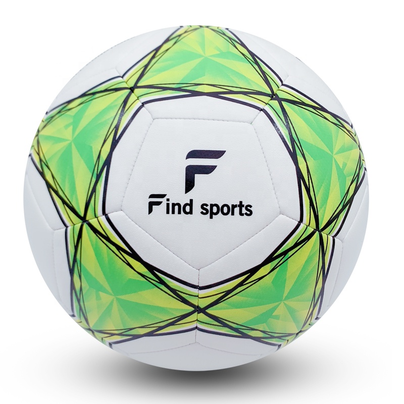 Машина сшитый футбольный мяч Размер 5 4 3 Футбол мяч с высоким блестящим ПВХ