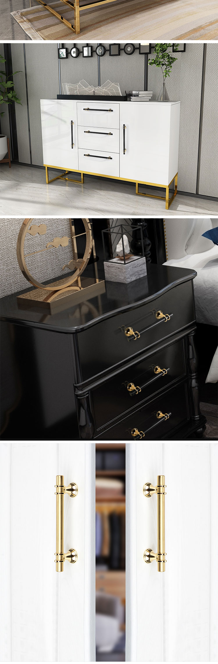 French Classic Living Room Furniture Door Drawer Handles, Best Of 2020 Fashion Black Gold Handles And Knobs//