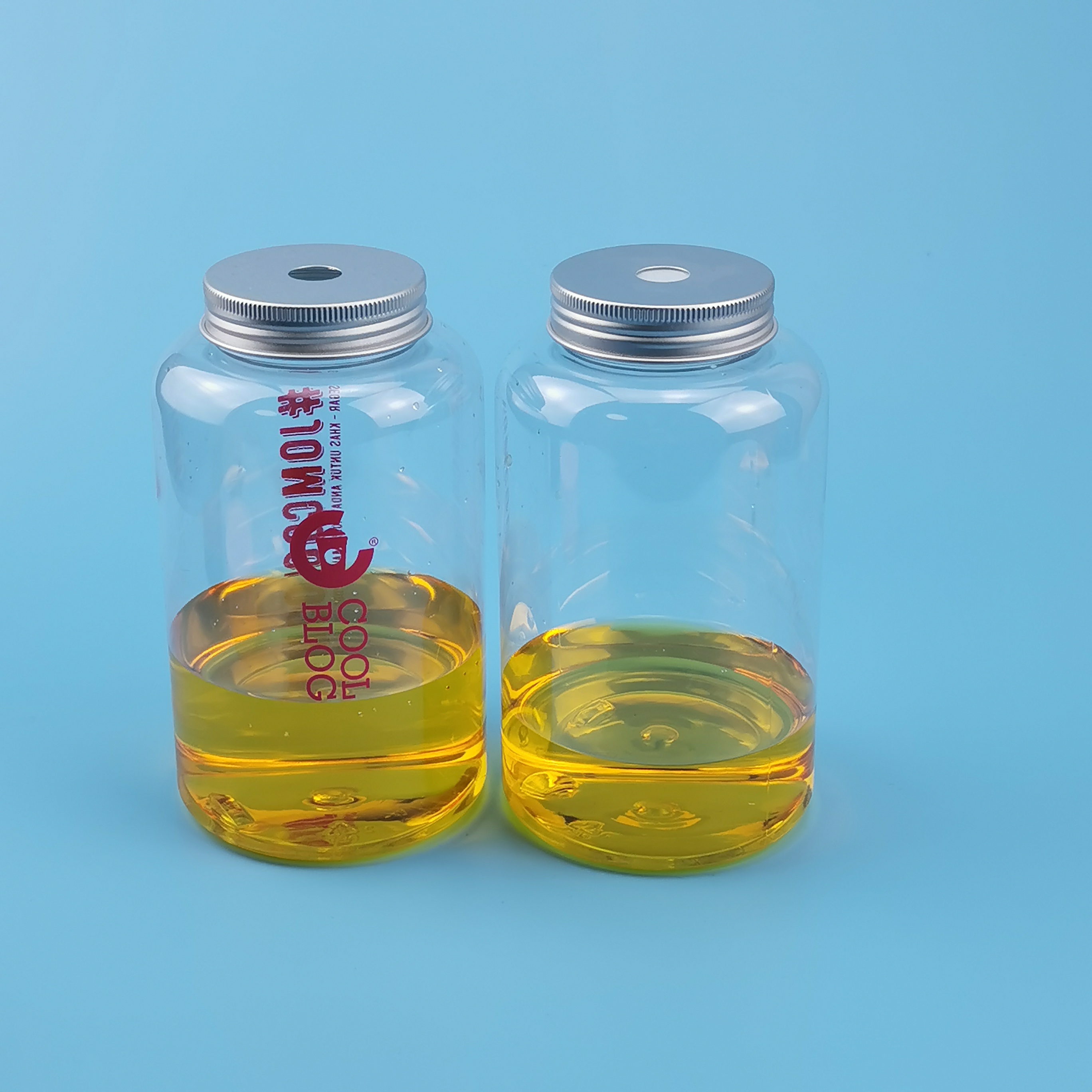 Cheap price empty PET plastic milk tea beverage bottle with aluminum screw lid