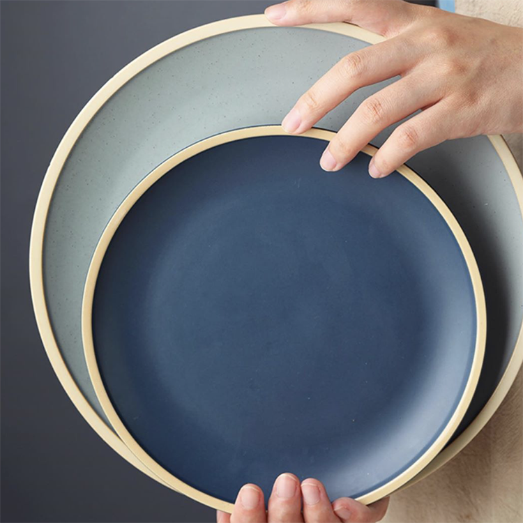Wholesale japanese dinner plates set matte glaze dessert dishes serving pizza pasta restaurant porcelain dinner plates
