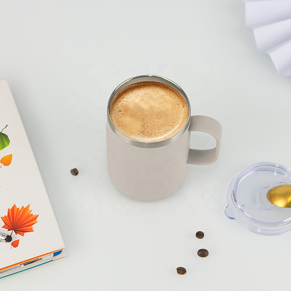 Бесплатный образец 2020 горячее надувательство подгоняйте двойную стену 18/8 вакуумная кофейная кружка с крышкой