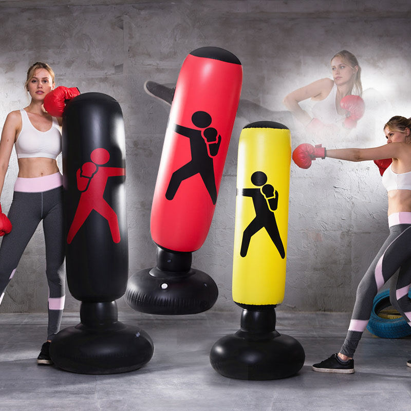 1.5M Free-Standing Punching Bag Inflatable Sports Fitness Tumbler Boxing Column