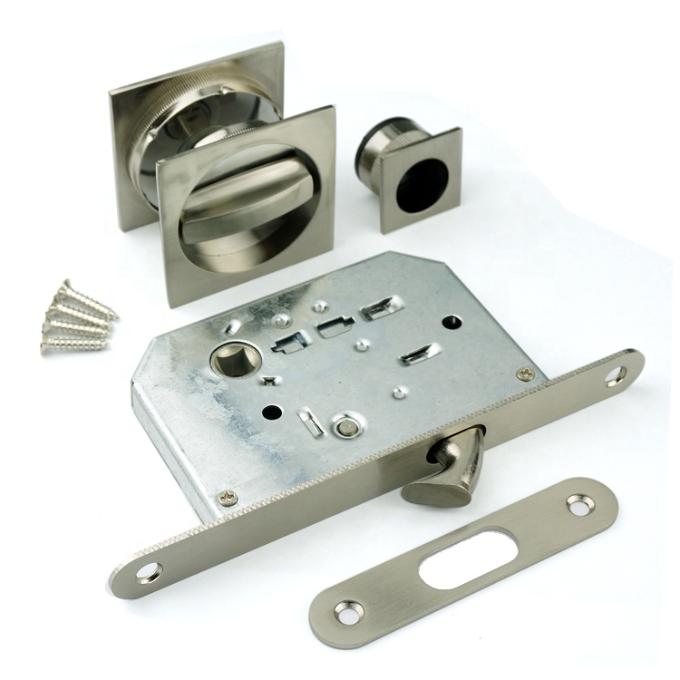 Good quality hook lock factory Concealed Recessed square sliding door lock Flush Invisible wooden hidden Door Pull Handle