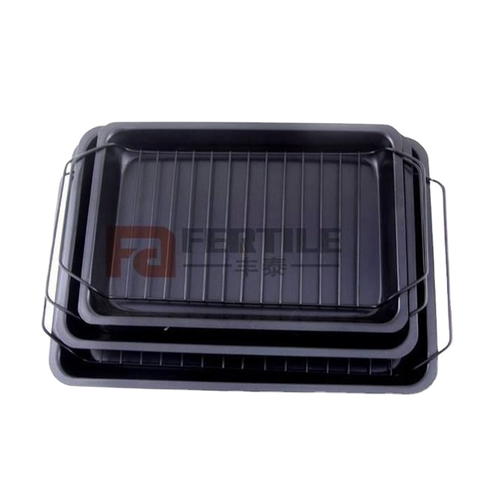 144117 с антипригарным покрытием для выпечки из 3 предметов печенья кастрюля с стеллажи для выставки товаров набор противней