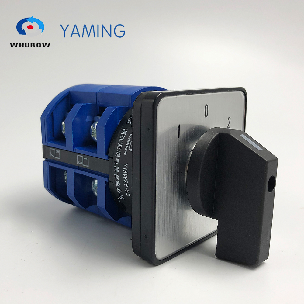 LW26-63 электрический 3 позиции фиксации 63A 690V ВКЛ-ВЫКЛ-на 8 клемм 2 полюса управления поворотным переключение кулачковый переключатель YMW26-63/2