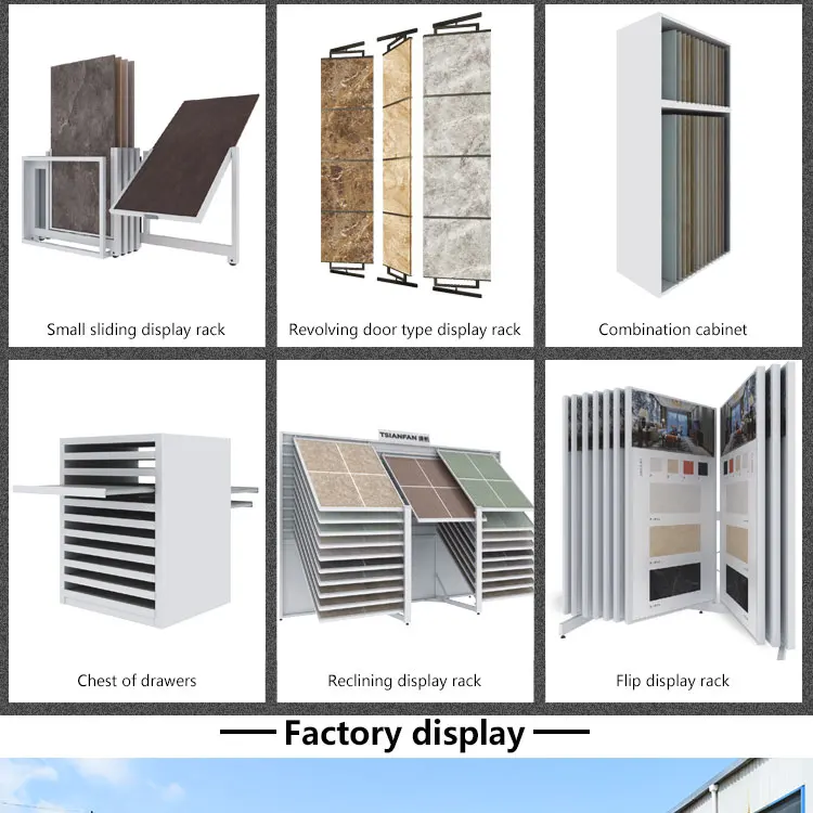 Granite Roofing Display Rack Be On Grey Corner Demonstrate Push-Pull Tile Displays Show Shelf Quartz Exhibit Shelf