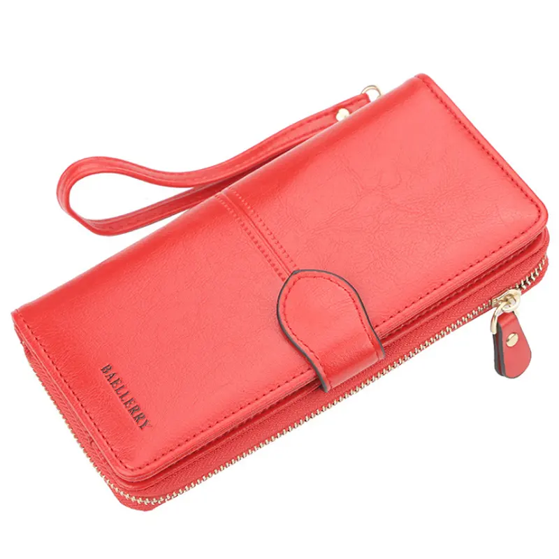 2019 new wallet female British tide personality long wallet real leather bow leather folder multi-card clutch