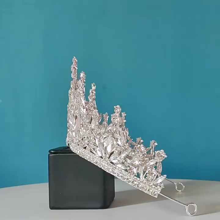 Wholesale Wedding Bride Hair Tiara Flower Bling Crystal Rhinestone