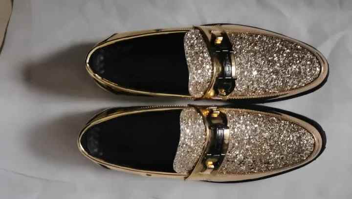 Black Gold Mens Dress Shoes Large Size 38-46 Manmade Leather Shoes for Men