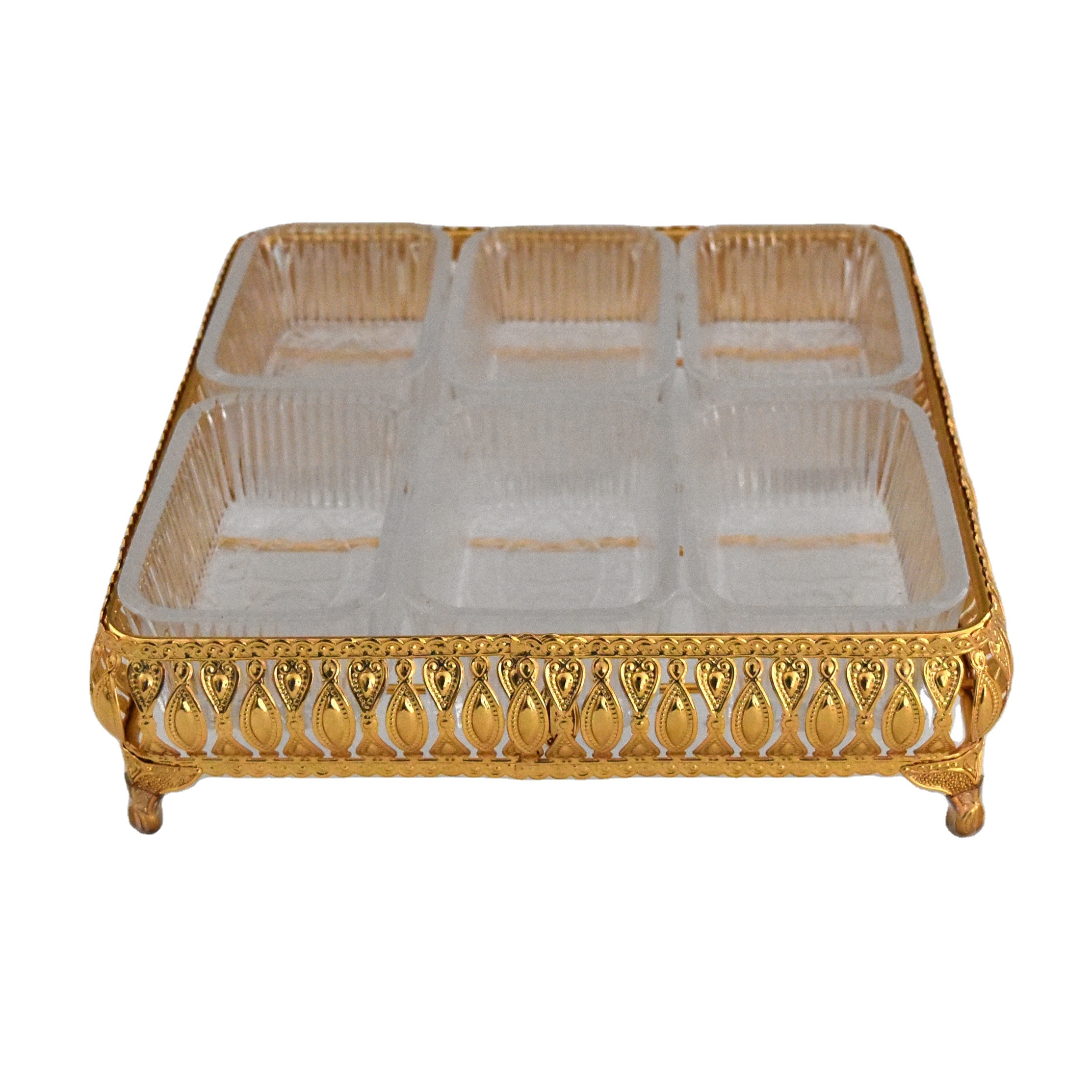 Набор металлических акриловых коробок с шестью прямоугольными решетками, квадратная канистра, ручка для чайника и сахарника