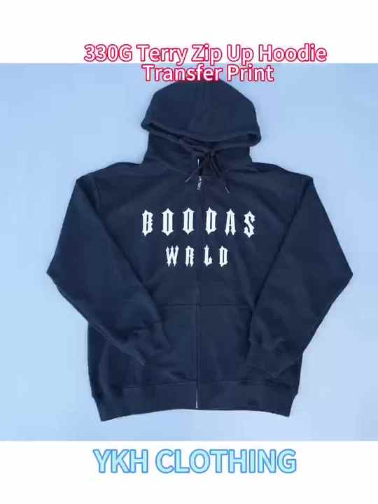 Print Own Logo Fleece Hoodies for Men Heavy Weight 330GSM Boy YKH