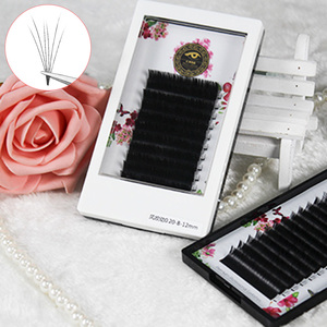 private label mega volume 1 second self fast easy fanning blooming camellia lash eyelash extensions