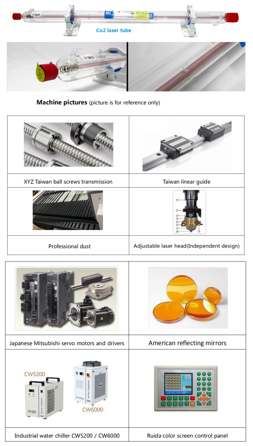 Co2 laser cutting machine of high accuracy with ball screw transmiss and 1300x900mm working area