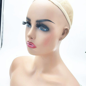 Factory sale Natural hair realistic practice mannequin head with shoulders for human hair show training mannequin head