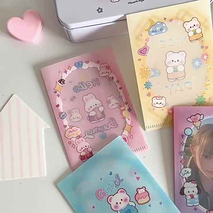 A4 Cute Transparent Snap Plastic Storage Bag Thickened Waterproof ...