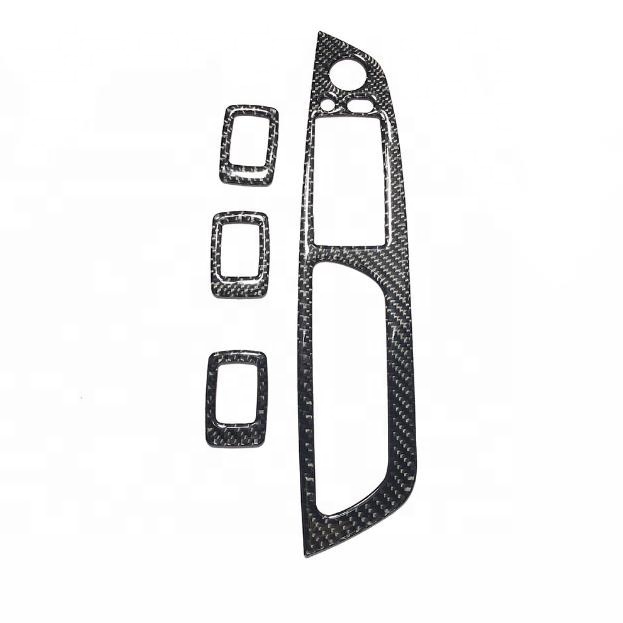 Carro De Fibra De Carbono Esquerda Porta Da Unidade de Elevação das Janelas Do Painel Botões Capa Para BMW X5/E70/X6/E71 interior Adesivo