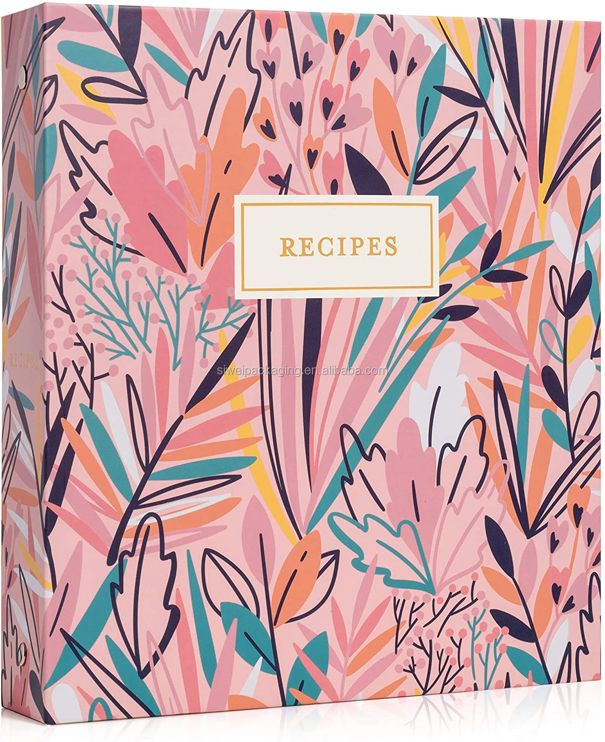 Экзотический цветочный органайзер для рецептов, набор для связывания рецептов с разделителями для карт и пластиковыми протекторами для страниц