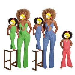 Verão Boutique Colorido Macacão de Bebê Mãe Pai-Filho Meninas Macacões Halter Spaghetti Strap Mommy and Me Tie-dye bodysuit